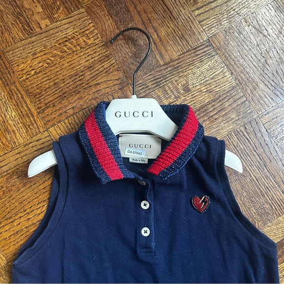 Gucci Girls Sleevless Navy Dress - Picture 2 of 9